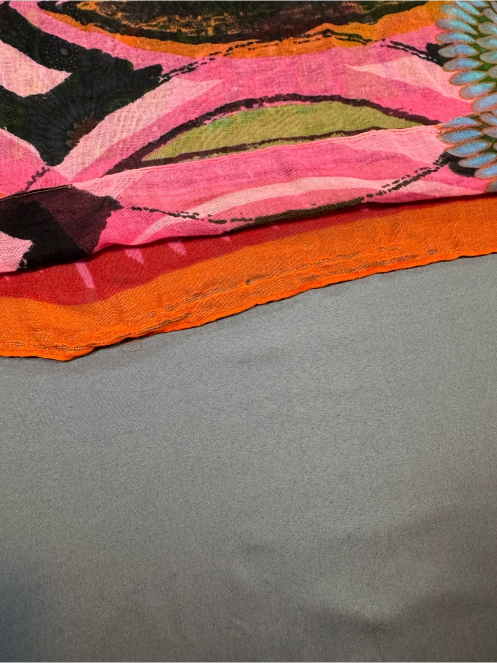 Desigual Multicolor Floral Shawl in Pink Orange Green - Picture 7 of 7